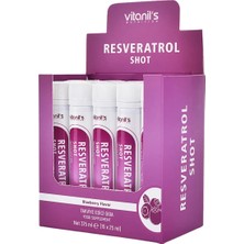 Resveratrol Shot Yaban Mersini Aromalı (Üzüm Çekirdeği Ekstresi, Glutatyon, Kuersetin) 15X25ML