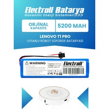 Electroll Lenovo T1 Pro Uyumlu Batarya (Orijinal Kapasite) 5200mah Pil Robot Süpürge Bataryası