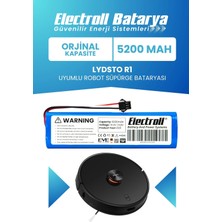 Electroll Lydsto R1 Vacuum Uyumlu Batarya (Orijinal Kapasite) 14.4V 5200MAH Pil Robot Süpürge Bataryası Değişim