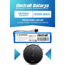 Electroll Proscenic Lds M7 Uyumlu Batarya (Orijinal Kapasite) 5200MAH Pil Robot Süpürge Bataryası Değişimi