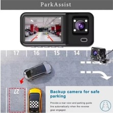 Marsilyan™- 32GB Uyumlu 3 Kameralı Araç Içi Güvenlik Kamerası 1080P Kayıtlı Gece Görüşlü G Sensörlü