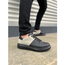 Mevese Tsoob Bağcıklı Cilt  Süet Erkek Günlük Rahat Taban Sneaker Ayakkabı - Gri