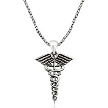 Inure Jewelry ​Gümüş Tıp Sembolü Kadüse Kolye