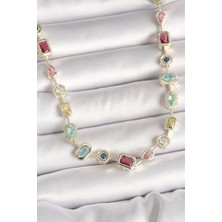 Inure Jewelry Pirinç Gold Renk Zirkon Taşlı VIP Seri Kadın Kolye