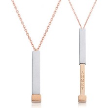 Inure Jewelry Gümüş Rose İsim Yazılabilen Açılır Çubuk Kadın Kolye