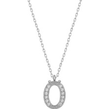Inure Jewelry Gümüş Rodyum Ö Harfi Kadın Kolye