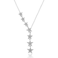 Inure Jewelry Gümüş Kayan Yıldızlar Bayan Kolye