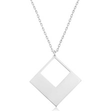 Inure Jewelry Gümüş Kare Bayan kolye