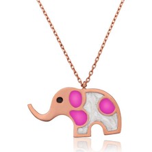 Inure Jewelry Gümüş Rose Fil Bayan Kolye