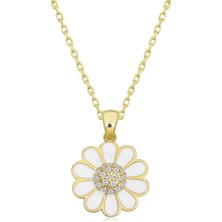 Inure Jewelry Gümüş Gold Papatya Kadın Kolye