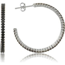 Inure Jewelry Gümüş Tamtur Siyah Taşlı Küpe