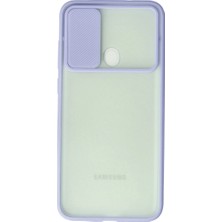 Kap Kaç Galaxy A11 Kılıf Palm Buzlu Kamera Sürgülü Silikon - Lila