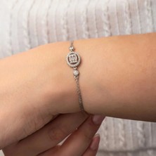 Inure Jewelry Gümüş Oval Baget Taşlı Kadın Bileklik