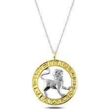 Inure Jewelry ​Gümüş Gold Aslan Burcu Kolye