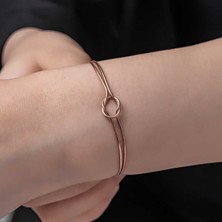 Inure Jewelry Gümüş Rose Aşk Düğüm Kadın Bileklik