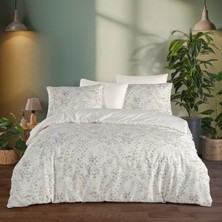 Karden Flower Dream Cotton Mirella Bej %100 Pamuk Poplin Çift Kişilik Nevresim Takımı