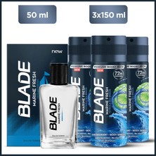 Blade Marine Fresh Edt Erkek Parfüm 70 Ml & Alüminyumsuz Deodorant 3x150 Ml