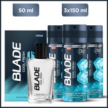Blade Cool Fresh Edt Erkek Parfüm 70 ml & Deodorant 3X150 ml