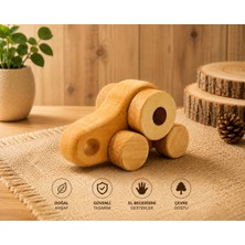 Wooden Motion Doğal Ahşap Klasik Mini Araba – Hareketli Tekerlekli Oyuncak