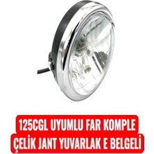 125CGL Uyumlu Far Komple Çelik Jant Yuvarlak E Belgeli Erpilsan Elektronik