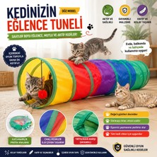 Düz Kedi Tüneli Katlanır Gökkuşağı Uzun Kedi Köpek Oyun Tüneli İçerisinde Toplu Kedi Oyuncağı