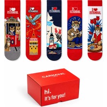 Carnaval Socks I Love Istanbul 5\'li Kutulu Çorap Seti – Tramvay ve Galata