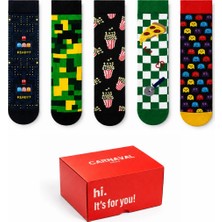 Carnaval Socks Retro Oyun Desenli 5\'li Kutulu Çorap Seti – Piksel ve Atıştırmalık