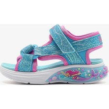 Skechers Mermaid Dreams Sandal Küçük Kız Çocuk Mavi Işıklı Sandalet 303111N Blmt