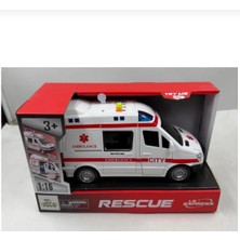 Aksoy Toys Oyuncak Ambulans Sesli Işıklı Büyük Ön Kapı ve Yan Kapısı Açılır Oyuncak Ambulans Araba