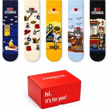 Carnaval Socks I Love Istanbul 5\'li Kutulu Çorap Seti – Taksi ve Sokak Lezzetleri
