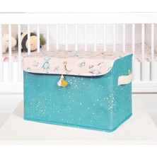 Marsilyan™- Baby Püsküllü Kapaklı Kutu Düzenleyici Çok Amaçlı Organizer Kutu Maxi Boy (Yeşil) 04232