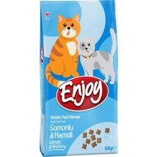 Enjoy Somonlu Hamsili Yetişkin Kedi Maması 10 kg