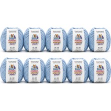 Oxford İplik 10'lu Paket Oxford Baby Cotton Amigurumi Punch 50GR/150M NO:0100 Bebe Mavi