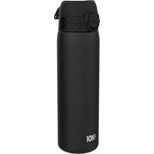 Happy Trend Ion8 Sızdırmaz Ince Içecek Şişesi, Paslanmaz Çelik, Siyah, 600 ml (20 Oz)