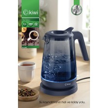 Kiwi KK-3350 Ledli Cam Su Isıtıcısı Mavi