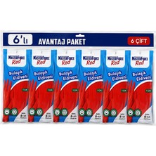 Masterforce Bulaşık Eldiveni Kırmızı Medium (M)  No:8 6 Adet
