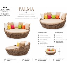 Quattro Home Palma Yuvarlak Güneşlenme Koltuğu Şezlong