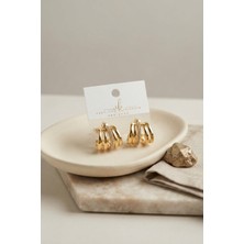 tp Gold Renk Pirinç Kafes Model Halka Küpe - Lisinya
