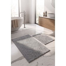 Neşe Home Collection Lanya Banyo Paspas Seti Açık Gri