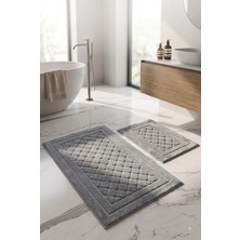 Neşe Home Collection Clark Banyo Paspas Seti Açık Gri