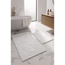 Neşe Home Collection Lanya Banyo Paspas Seti Ekru