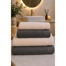Mela Home Vera Premium %100 Pamuk 4'lü Yüz Havlusu Seti 50*90 cm Çeyizlik- Hediyelik - Mutfak
