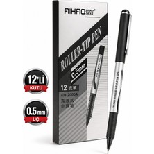 Aihao 2000A 0.5 mm Siyah Roller Pilot Kalem 12'li Kutu