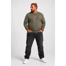 Moc Grande Mocgrande Büyük Beden Sıfır Yaka Classic Sweat 23216 Hakı