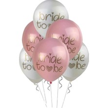 BeySüS Bride To Be Pastel Balon 10 Lu 30 cm Beyaz ve Pembe Renkli Düğün Süsleme