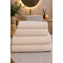 Mela Home Viona 4'lü Banyo Havlu Seti Hamam Takımı- El ve Yüz Havlusu- Çeyiz - Hediyelik 100% Pamuk