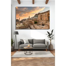 Şehber Gün Batımında Tarihi Taş Evleri ve Minaresiyle Mardin Manzarası Yatay Kanvas Tablo 4049