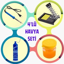 Voltaj Lehimleme Başlangıç Seti  (30W Havya - Tüp Lehim - Lehim Pastası- Havya Sehpası)