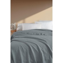 Nazik Home Sima Gri Çift Kişilik %100 Akrilik Pike