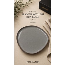 Porland Seasons Koyu Gri Düz Tabak (27 cm Sunum Tabağı)
